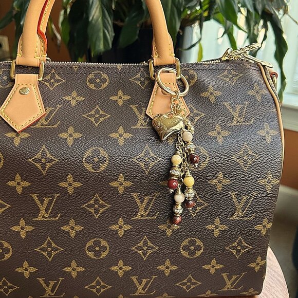 Beaded Bag Charm with Cz Gold Tone - Picture 5 of 9